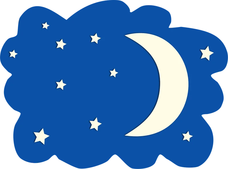 Moon Stars Sky Stickdatei – Natur