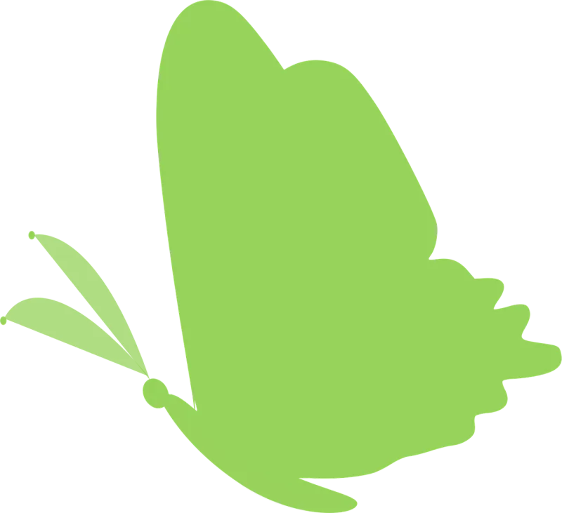 Butterfly Green Silhouette Stickdatei – Tiere