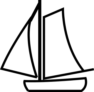Sailboat Nature Outline Stickdatei