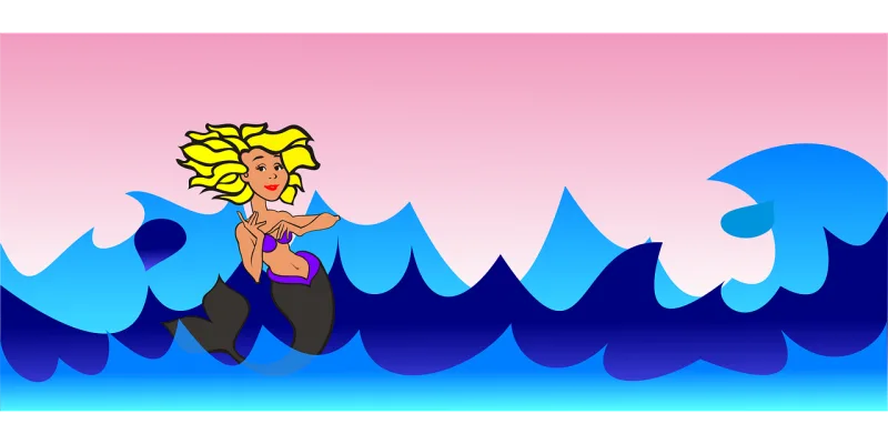 Mermaid Blond Nature Stickdatei – Kinder