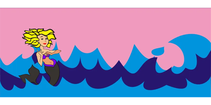 Mermaid Blond Nature Stickdatei – Kinder