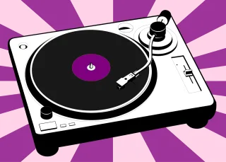 Turntable Vinyl Music Stickdatei