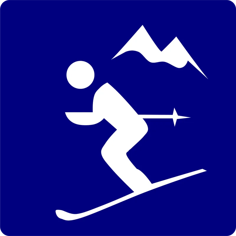 Skiing Mountain Pictogram Stickdatei – Sport
