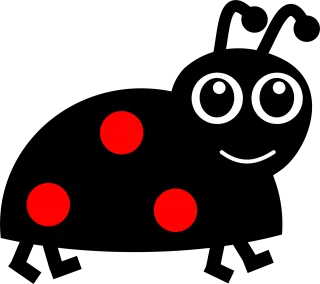 Ladybug Smile Black Stickdatei
