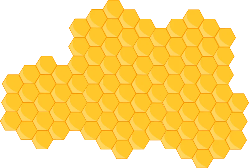 Hexagons Yellow Honeycomb Stickdatei – Tiere