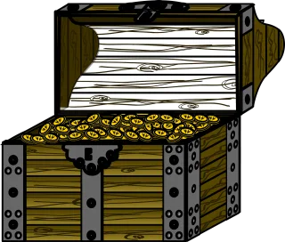 Treasure chest Gold Wood Stickdatei – Kinder