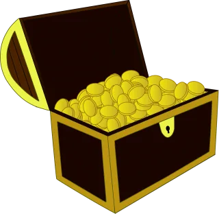 Treasure chest Gold Open Stickdatei