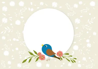 Spring Bird Nature Stickdatei – Blumen
