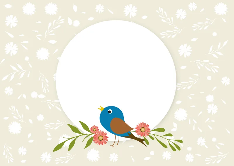 Spring Bird Nature Stickdatei – Blumen