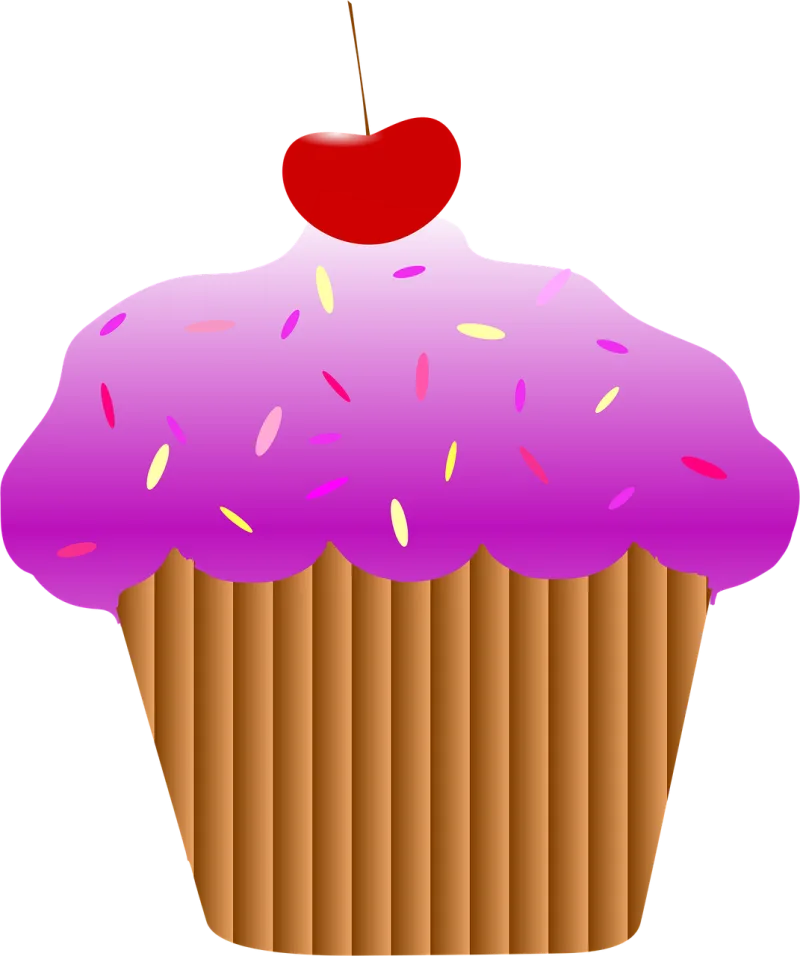 Cupcake Cherry Purple Stickdatei – Kinder