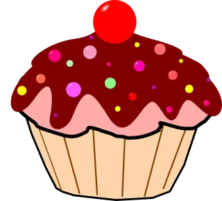 Cupcake Happy birthday Chocolate icing Stickdatei