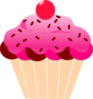 Cupcake Cherry Pink icing Stickdatei
