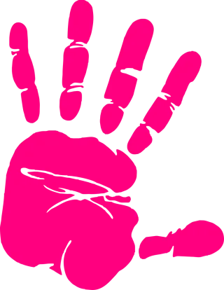 Hand Print Pink Stickdatei