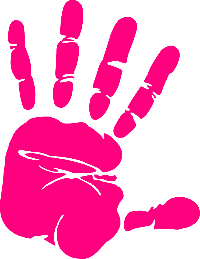 Hand Print Pink Stickdatei – Natur