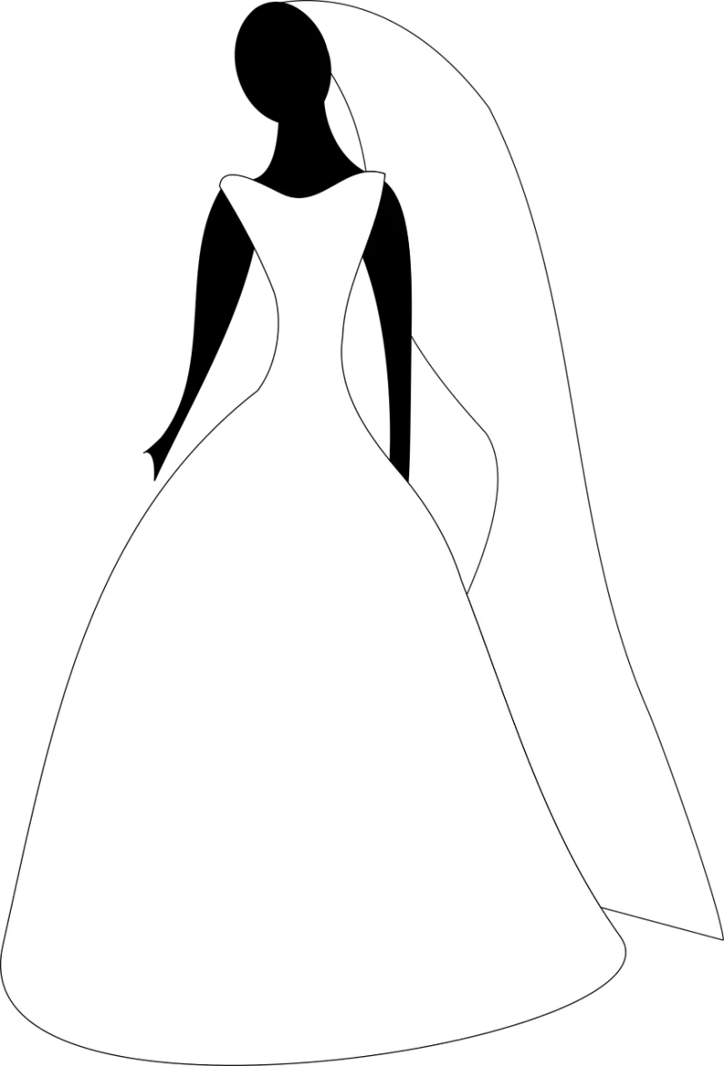 Bridal attire Wedding gown Bride Stickdatei – Herzen & Liebe
