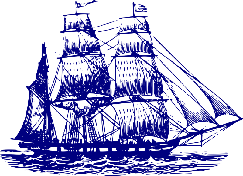 Ship Three-master Pirates Stickdatei – Herzen & Liebe