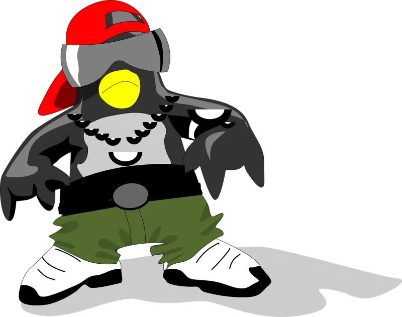 Penguin Cool Rapper Stickdatei – Tiere