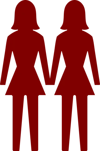 Women Same sex Couple Stickdatei – Herzen & Liebe