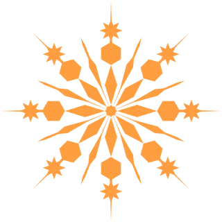 Crystal Orange Snowflake Stickdatei