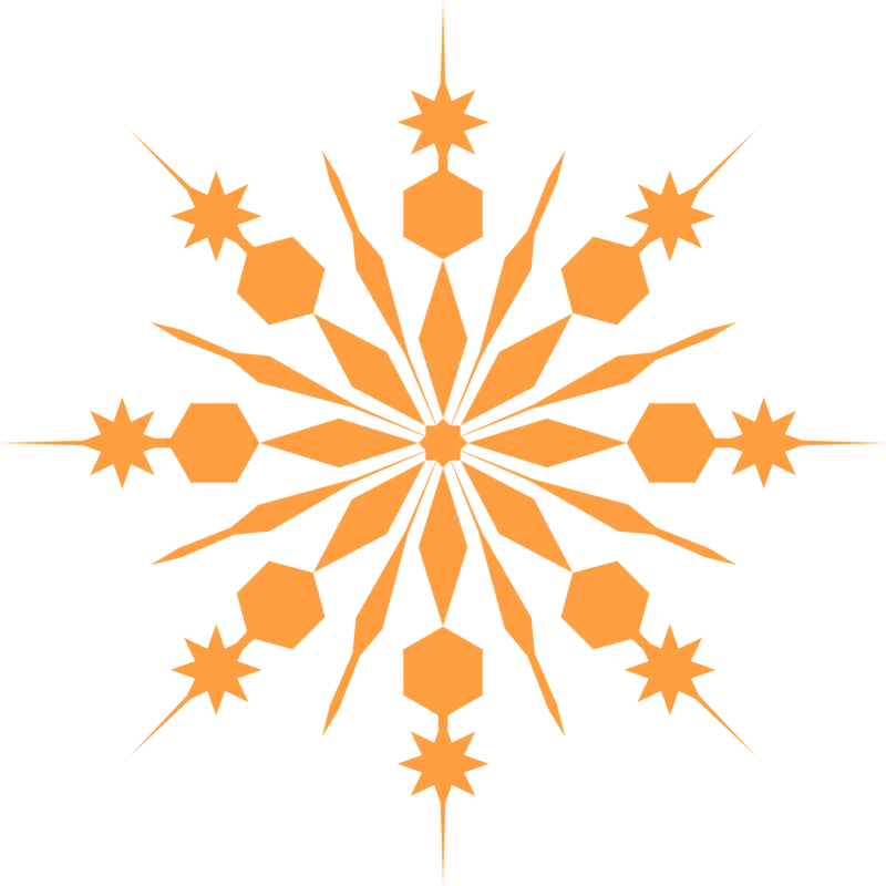Crystal Orange Snowflake Stickdatei – Weihnachten