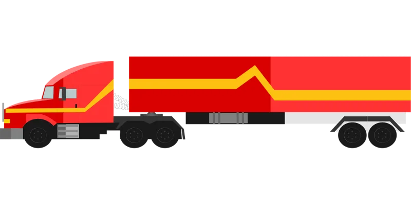 Truck Red 18-wheeler Stickdatei – Fahrzeuge