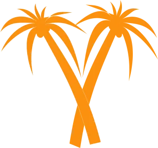 Palm trees Orange Tropical Stickdatei
