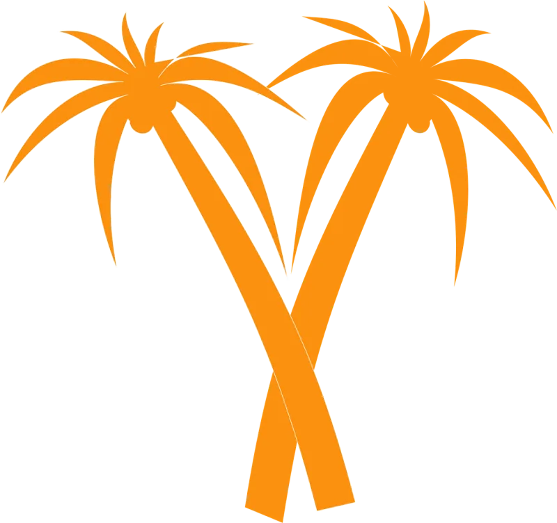 Palm trees Orange Tropical Stickdatei – Natur