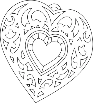 Heart Pendant Jewelry Stickdatei