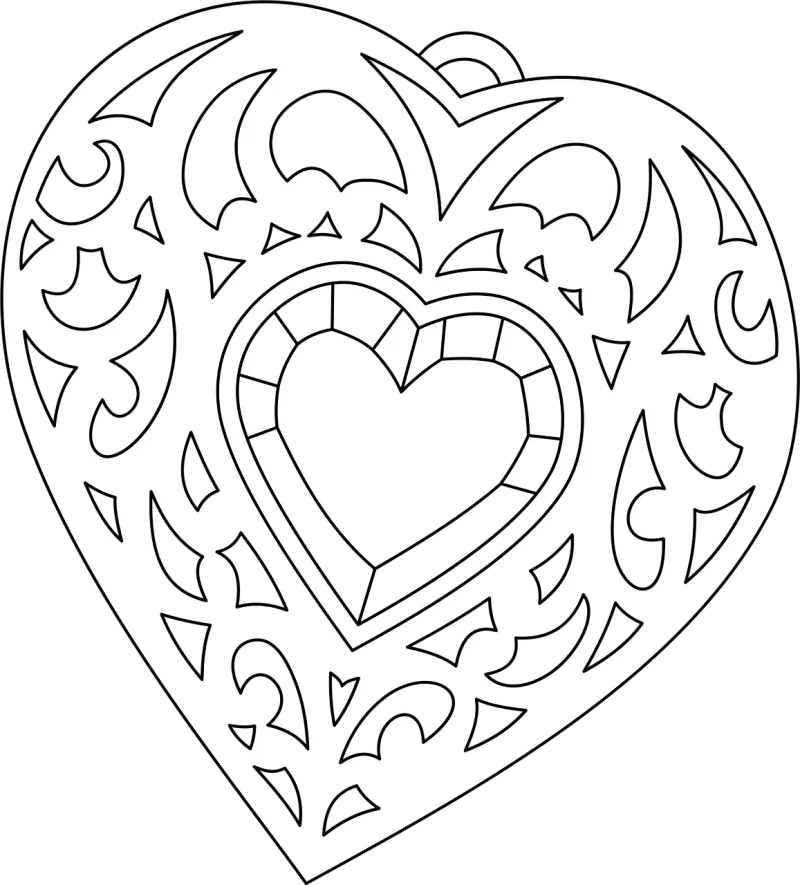 Heart Pendant Jewelry Stickdatei – Weihnachten
