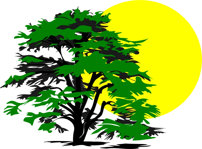 Tree Sun Glow Stickdatei – Natur