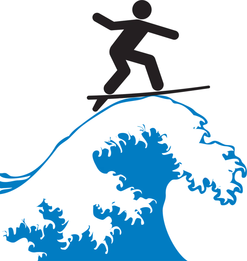 Wave-riding Surfing Rider Stickdatei – Natur