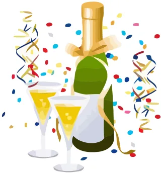 Celebrate Toast Champagne Stickdatei
