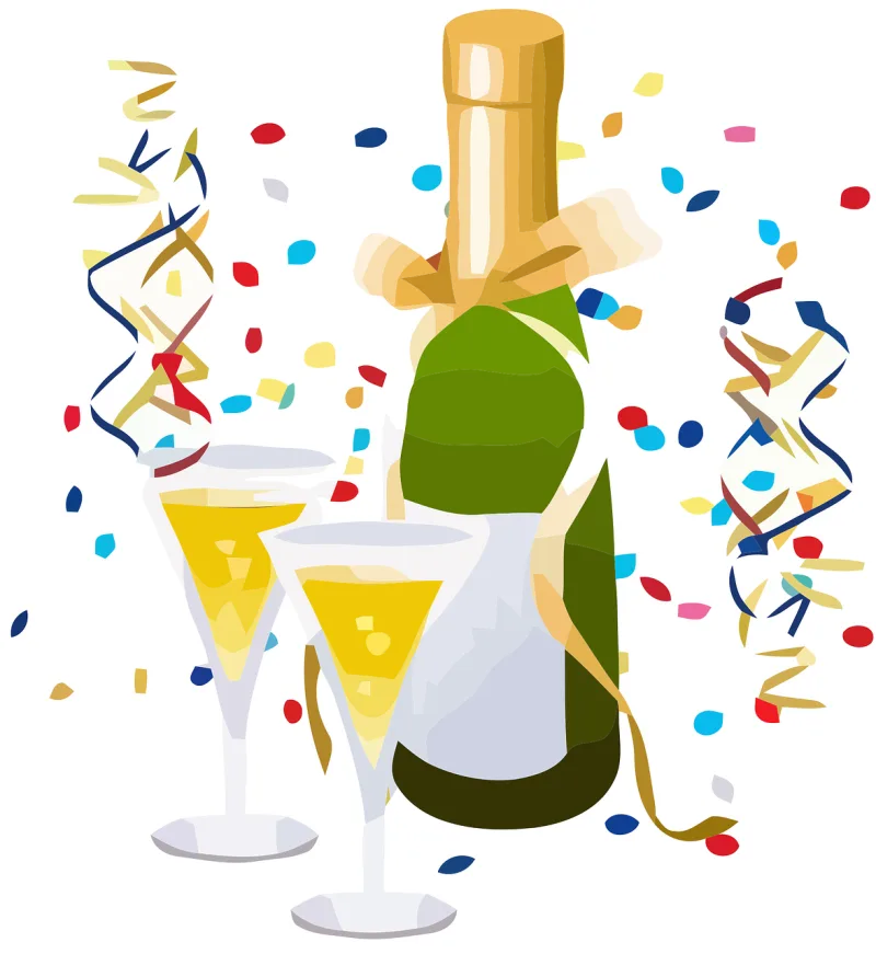 Celebrate Toast Champagne Stickdatei – Herzen & Liebe