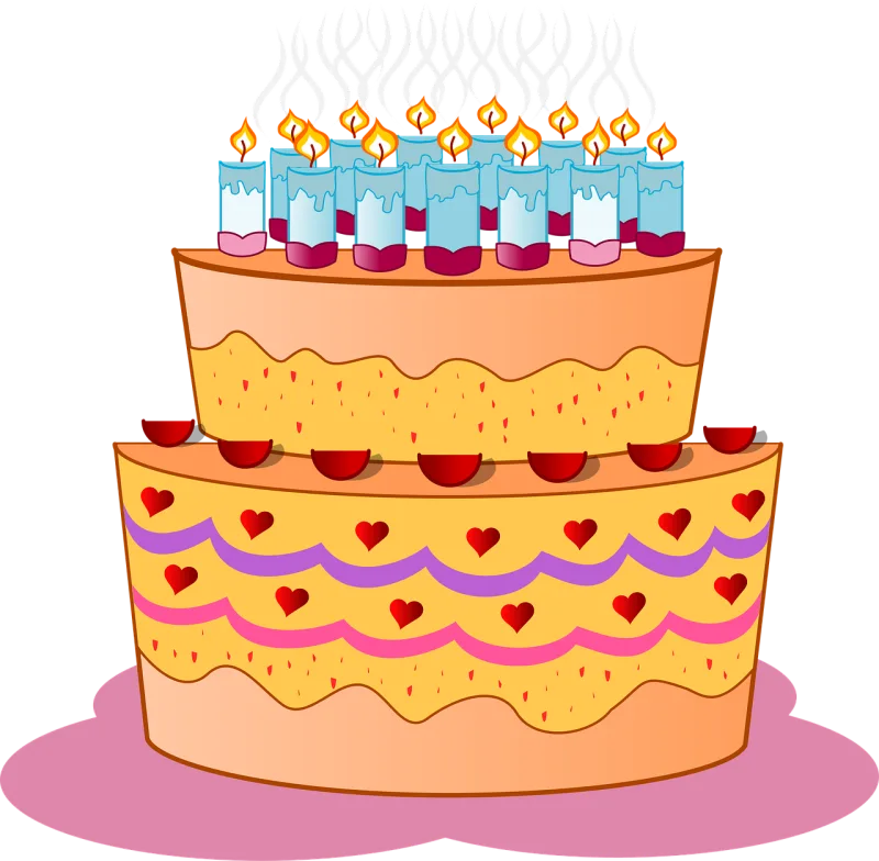 Cake Candles Celebration Stickdatei – Herzen & Liebe