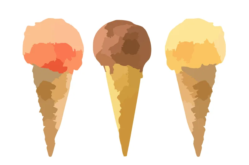 Icecream cones Dessert Vanilla Stickdatei – Essen & Trinken