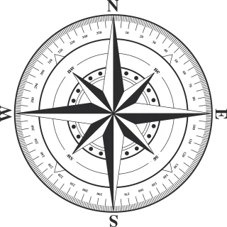 Compass Wind rose West Stickdatei – Blumen
