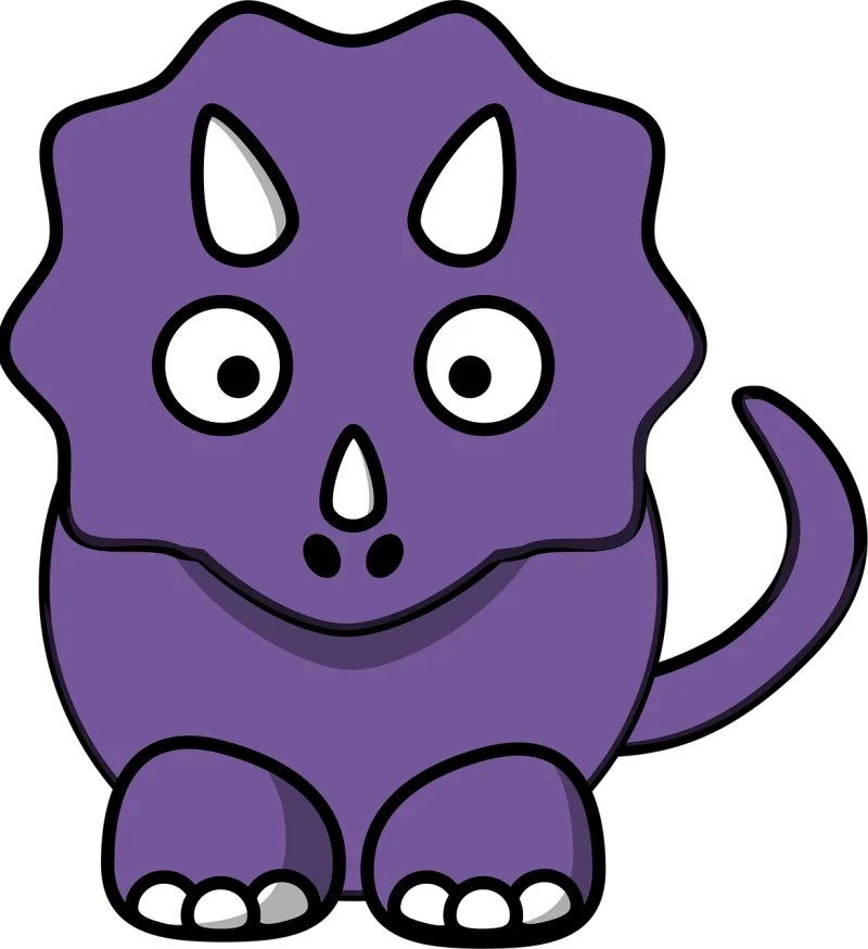 Dinosaur Cartoon Purple Stickdatei – Kinder
