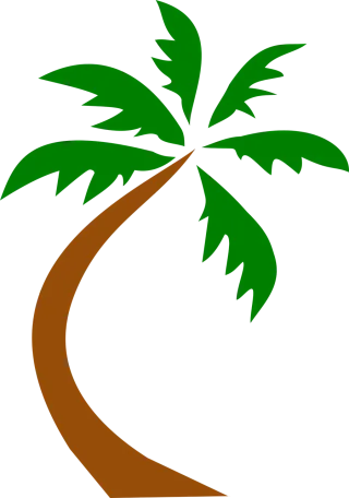 Coconut palm Tree Curved Stickdatei