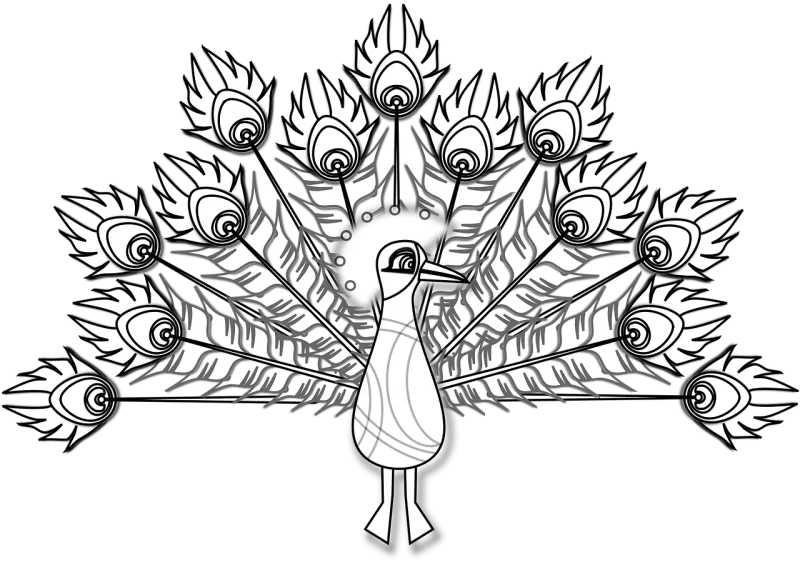 Peacock Plumage Display Stickdatei – Natur