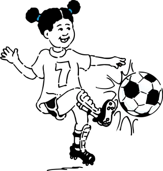 Girl Football Kicking Stickdatei