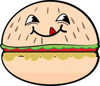 Hamburger Smile Cartoon Stickdatei