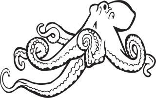 Octopus Sea Animal Stickdatei