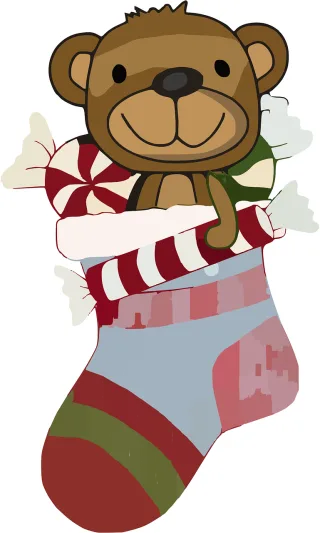 Christmas Stocking Teddy Stickdatei