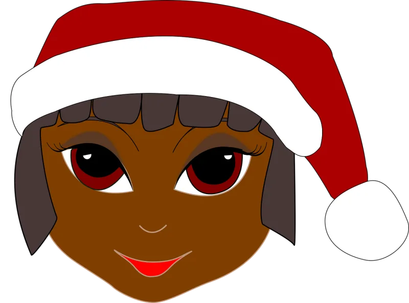 Girl Santa cap Santa hay Stickdatei – Weihnachten