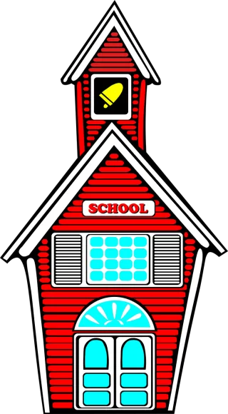School Building Architecture Stickdatei