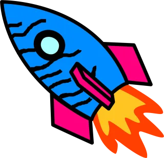 Rocket Cartoon Spaceship Stickdatei – Kinder
