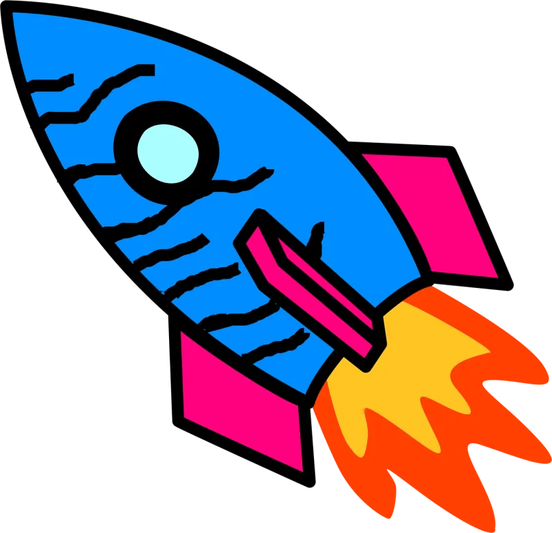 Rocket Cartoon Spaceship Stickdatei – Kinder