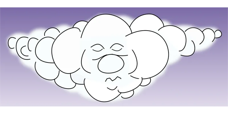 Cloud Sleeping Cartoon Stickdatei – Natur