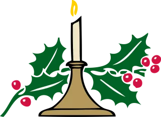 Christmas candle Candlelight Holly Stickdatei