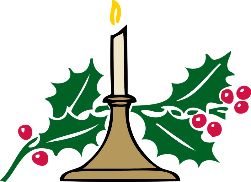Christmas candle Candlelight Holly Stickdatei – Weihnachten